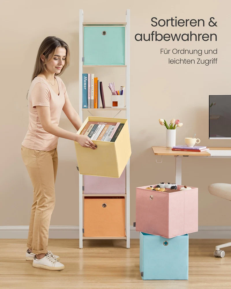 SONGMICS Aufbewahrungsbox, 6er Set, Stoffbox, 30 x 30 x 30 cm