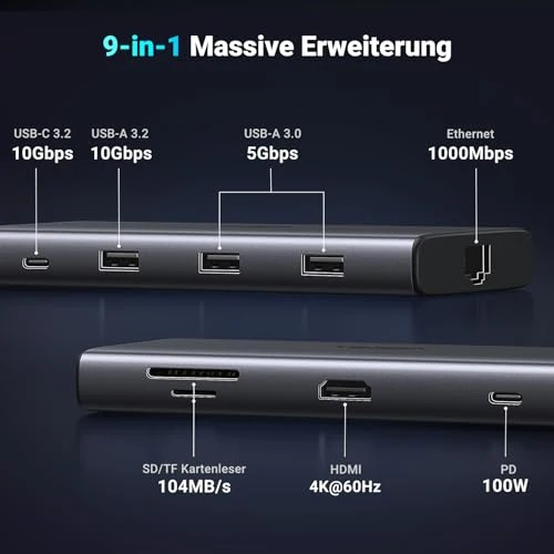 UGREEN Revodok Pro 109 USB C Hub 10Gbps Docking Station HDMI 4K@60Hz