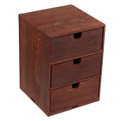 DOITOOL Vintage Schreibtischschubladen Vierlagige Organisationsbox mit Schubladen Verschleißfest zur Aufbewahrung von Kosmetik im Wohnzimmer
