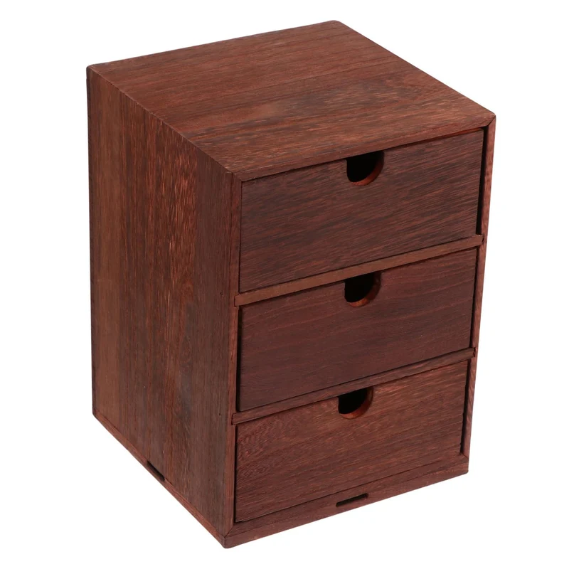 DOITOOL Vintage Schreibtischschubladen Vierlagige Organisationsbox mit Schubladen Verschleißfest zur Aufbewahrung von Kosmetik im Wohnzimmer