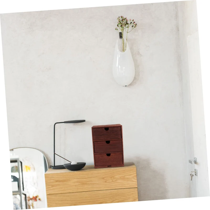 DOITOOL Vintage Schreibtischschubladen Vierlagige Organisationsbox mit Schubladen Verschleißfest zur Aufbewahrung von Kosmetik im Wohnzimmer