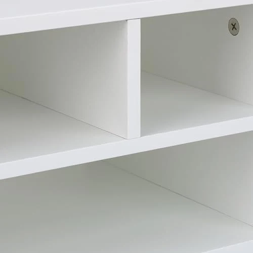 Relaxdays Druckerständer Schreibtisch, 3 Fächer, Regal für Drucker, Druckerhalter, H x B x T: 22,5 x 40 x 30 cm, weiß