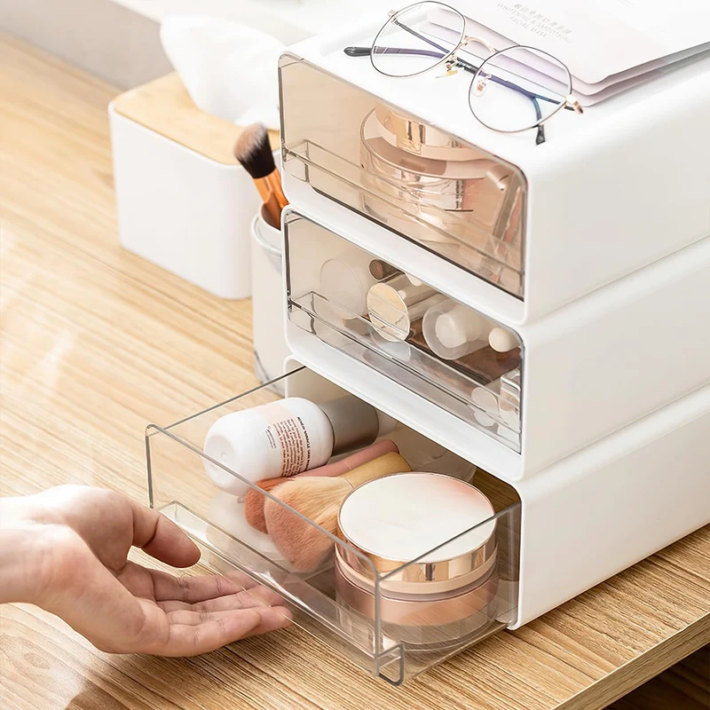 Organizer mit Schubladen Acryl 3 Stück, Schreibtisch Organizer A5