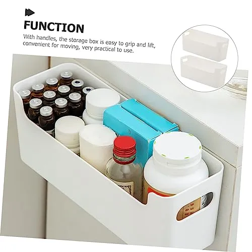 Alipis 4 Sätze Kleiner Organizer Für Zu Hause Buch Aufbewahrungsbox Office Organizer Montiert Badezimmerschrank- Zur Wandmontage Kommode Schultisch-boxen Pp 2 Stück * 4