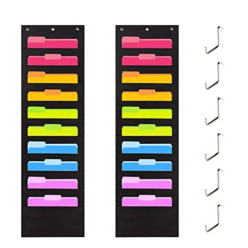 Taschenformat, Zeitschriftenhalter, Wandhalterung, Zeitschriftenaufbewahrung, Oxford-Stoff, Schreibtisch-Halterung für Büro, Schule oder Zuhause, 20 Taschen