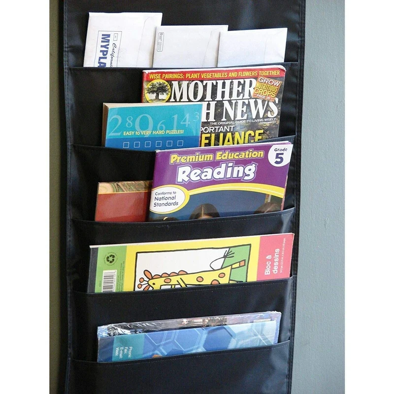 Taschenformat, Zeitschriftenhalter, Wandhalterung, Zeitschriftenaufbewahrung, Oxford-Stoff, Schreibtisch-Halterung für Büro, Schule oder Zuhause, 20 Taschen