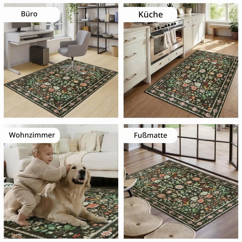 Homcomodar Bodenschutzmatte Bürostuhl 120x150cm Bürostuhl Unterlage rutschfest Schreibtischstuhl Unterlag Bodenschutzmatte für Hartböden Teppich für Harten Boden, Laminat und Fliesen Schwarz