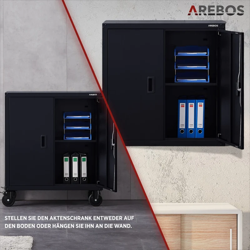 Arebos Aktenschrank | Büroschrank | Lagerschrank | Materialschrank