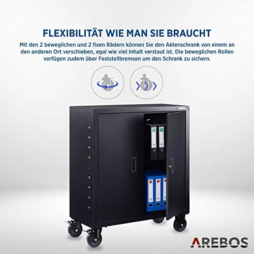 Arebos Aktenschrank | Büroschrank | Lagerschrank | Materialschrank
