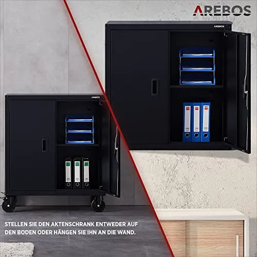 Arebos Aktenschrank | Büroschrank | Lagerschrank | Materialschrank