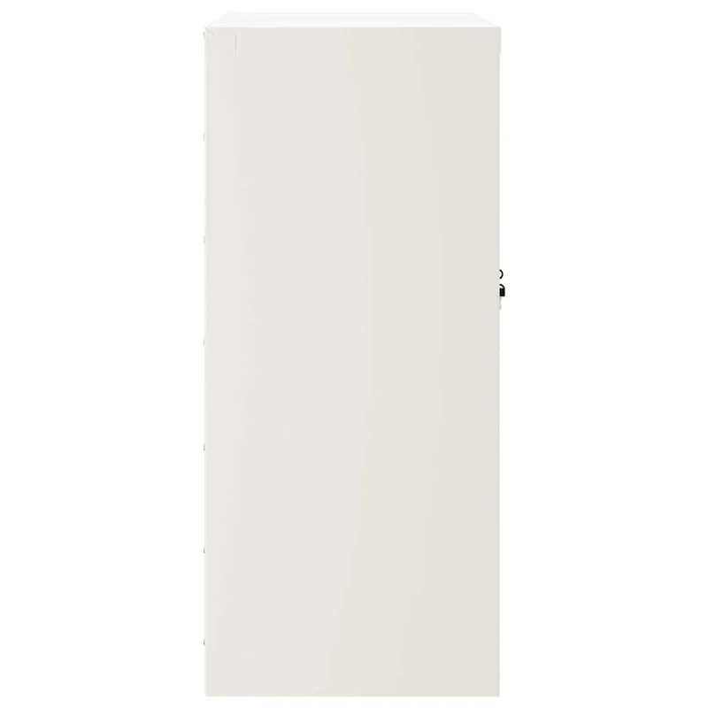 Aktenschrank Weiß aus pulverbeschichtetem Stahl 79x40x90 cm mit Regal und abschließbarer Tür für Büro, Arbeitszimmer, Homeoffice, Verwaltung, Buchhaltung