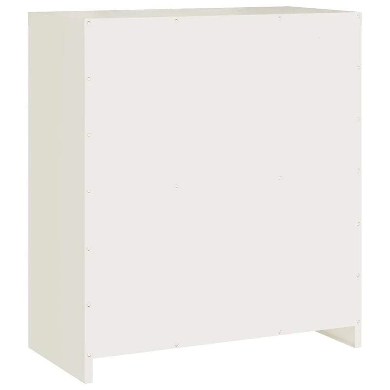 Aktenschrank Weiß aus pulverbeschichtetem Stahl 79x40x90 cm mit Regal und abschließbarer Tür für Büro, Arbeitszimmer, Homeoffice, Verwaltung, Buchhaltung