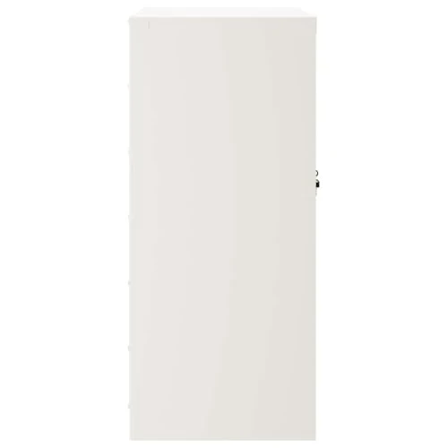 Aktenschrank Weiß aus pulverbeschichtetem Stahl 79x40x90 cm mit Regal und abschließbarer Tür für Büro, Arbeitszimmer, Homeoffice, Verwaltung, Buchhaltung