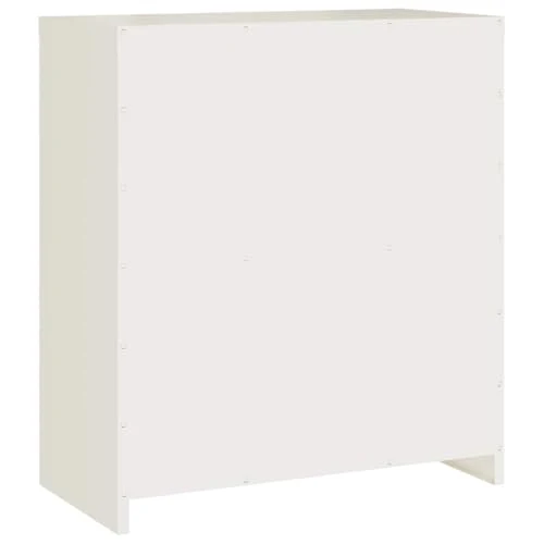 Aktenschrank Weiß aus pulverbeschichtetem Stahl 79x40x90 cm mit Regal und abschließbarer Tür für Büro, Arbeitszimmer, Homeoffice, Verwaltung, Buchhaltung