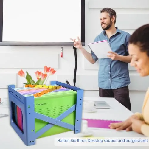 A4 Hängemappen, 25 Stück Polypropylen Hängemappen mit Reitern, Karteneinsätzen und löschbaren Stift, A4 Hängeregister Mappen Aufbewahrung Aktenordner für Schule Zuhause Arbeit Büro Organisation
