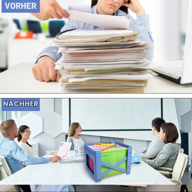 A4 Hängemappen, 25 Stück Polypropylen Hängemappen mit Reitern, Karteneinsätzen und löschbaren Stift, A4 Hängeregister Mappen Aufbewahrung Aktenordner für Schule Zuhause Arbeit Büro Organisation