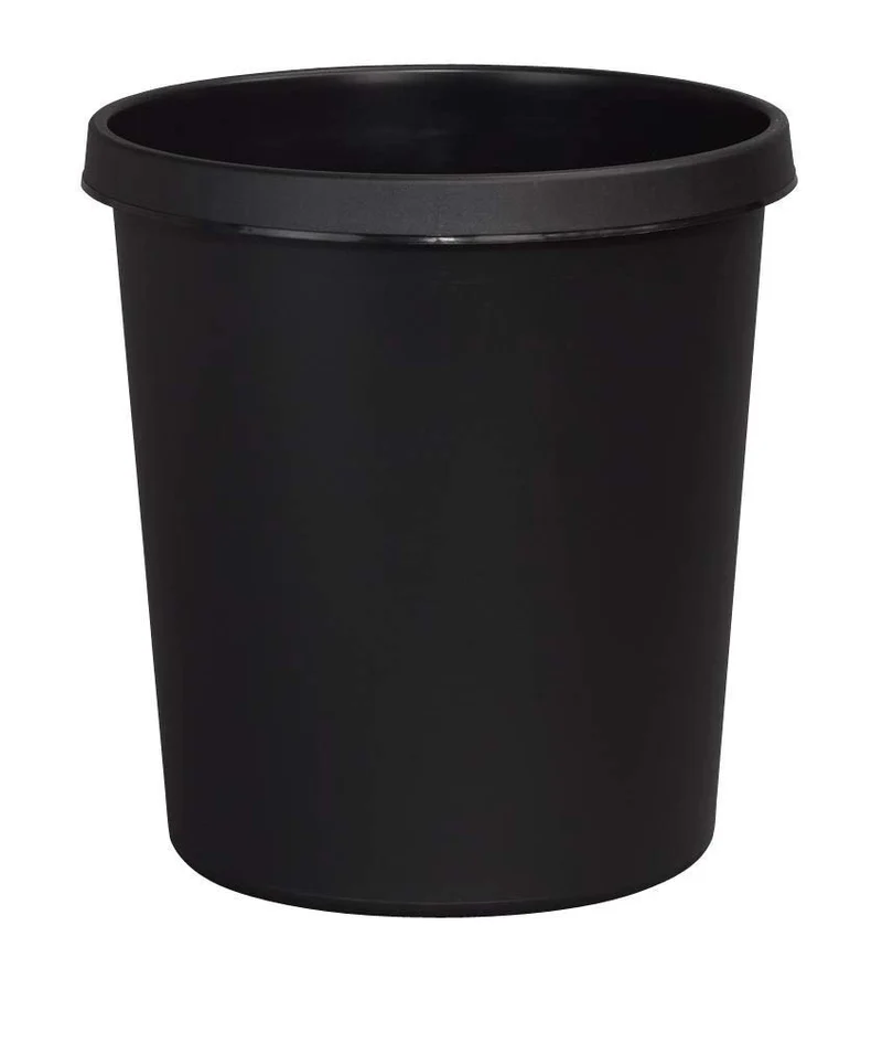 3 Stück helit Papierkorb / H6105895 Ø 310mm, H 320mm schwarz Inh.18l