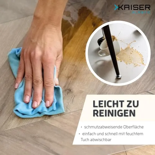 KAISER plastic® Bodenschutzmatte transparent 90 x 120 cm für Hartboden - Schreibtischunterlage durchsichtig - Schreibtischstuhlunterlage rutschfest - Schutzmatte Bürostuhl - Stuhlunterlage