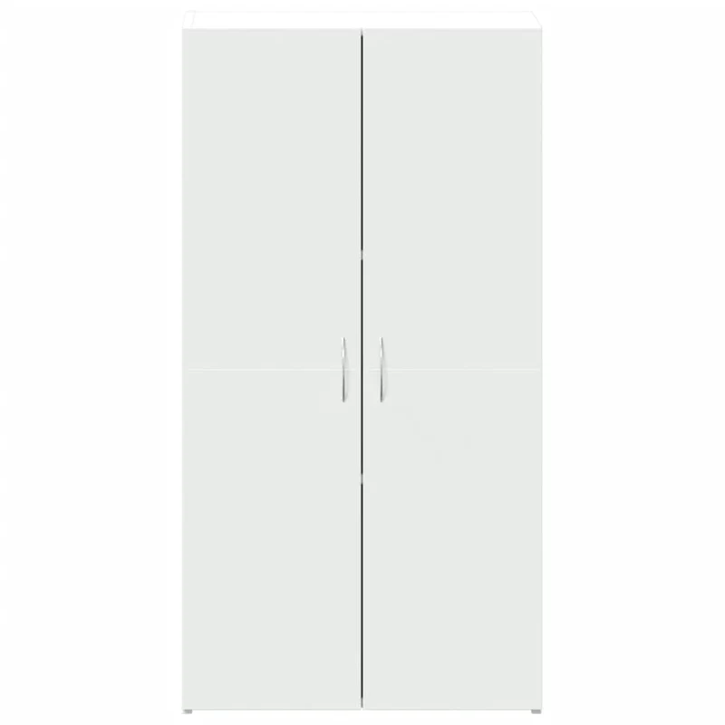 Aktenschrank Weiß Holzwerkstoff 60x32x115 cm mit Zwei Türen, Büroschrank für Archivierung und Ordnung, abschließbar, vielseitig für Büro, Arbeitszimmer und Homeoffice geeignet