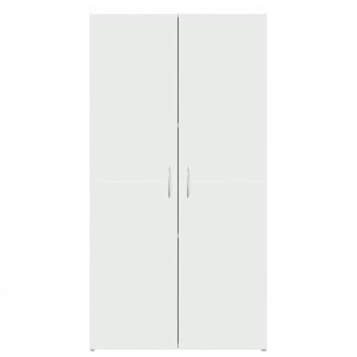 Aktenschrank Weiß Holzwerkstoff 60x32x115 cm mit Zwei Türen, Büroschrank für Archivierung und Ordnung, abschließbar, vielseitig für Büro, Arbeitszimmer und Homeoffice geeignet