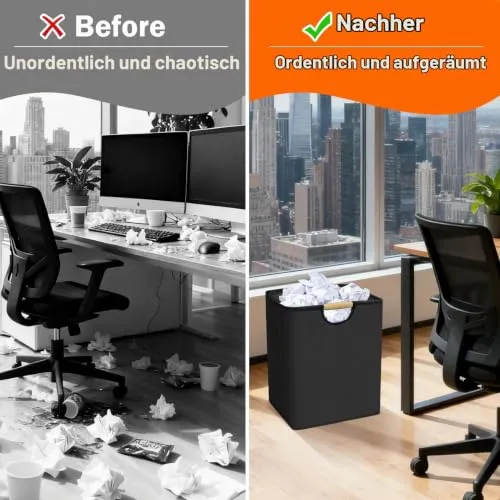 LZDMY Papierkorb Mülleimer Büro 36L, Kleine Abfalleimer Büromülleimer