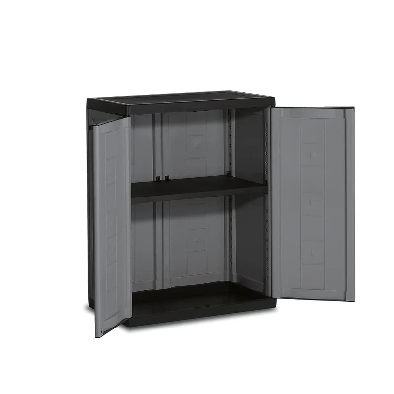 Kis Kunststoffschrank "Jolly" niedrig, 1 Stück, dunkelgrau/schwarz, 9733000 0444 01