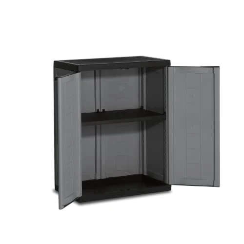 Kis Kunststoffschrank "Jolly" niedrig, 1 Stück, dunkelgrau/schwarz, 9733000 0444 01