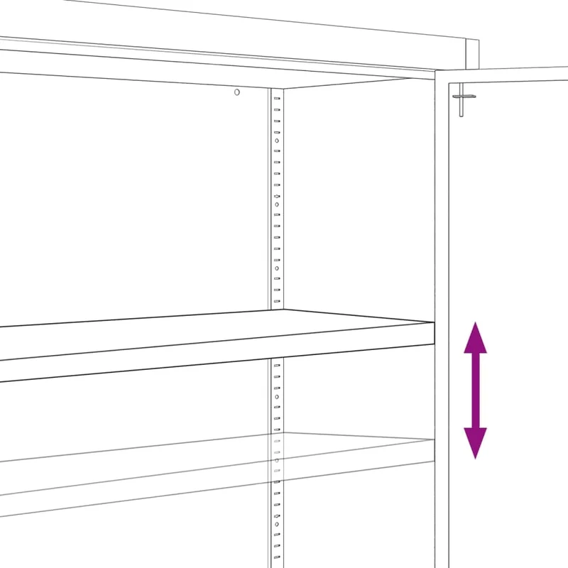 Aktenschrank Schwarz aus pulverbeschichtetem Stahl 90x40x90 cm mit 2 Einlegeböden abschließbar für Büro Arbeitszimmer Homeoffice zur sicheren Archivierung von Dokumenten und Ordnern