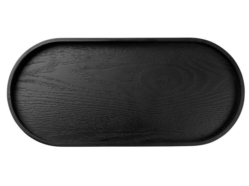 ASA, Holztablett oval, schwarz, L35,5cm