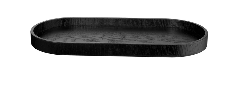 ASA, Holztablett oval, schwarz, L35,5cm