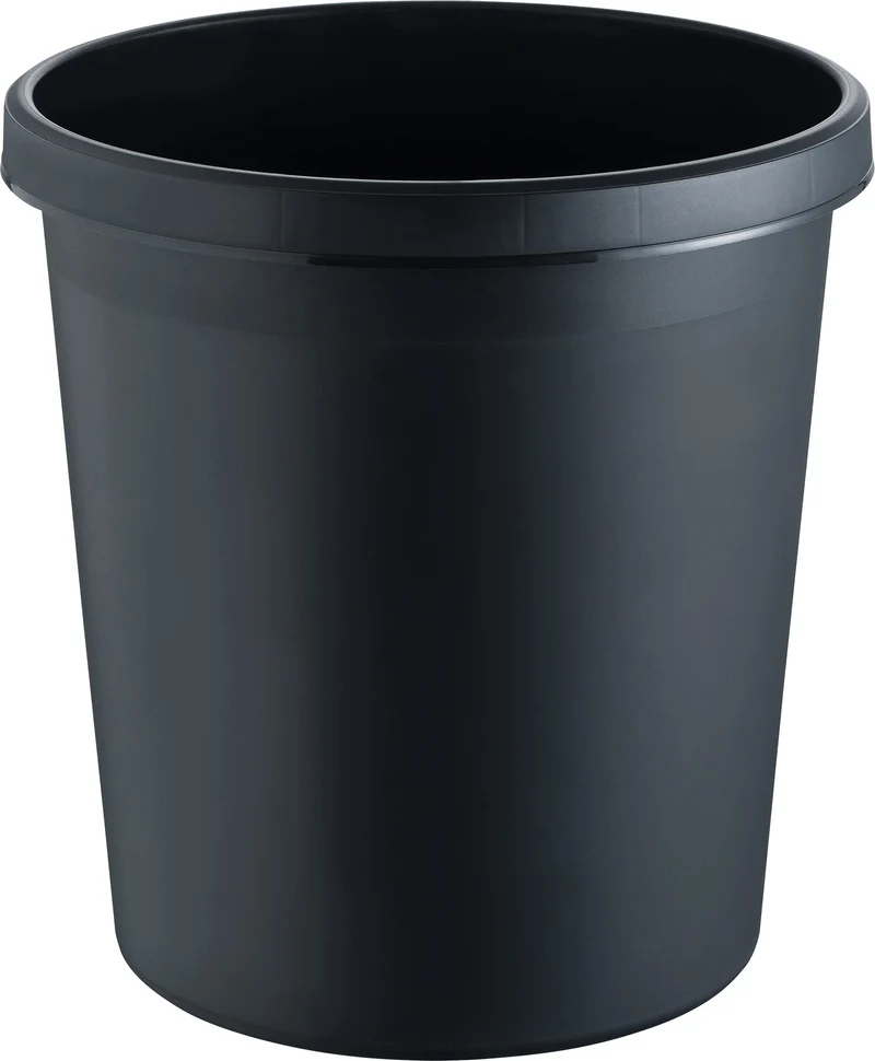 helit H6106195 - Papierkorb „the german“ 30 Liter, schwarz, mit umlaufendem Griffrand, aus Kunststoff, 1 Stück