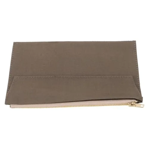 Notizbuchhülle für professionelle, mit Reißverschluss, Canvas, mehrere Fächer, für Schreibwaren und Journaling, leichte Tasche