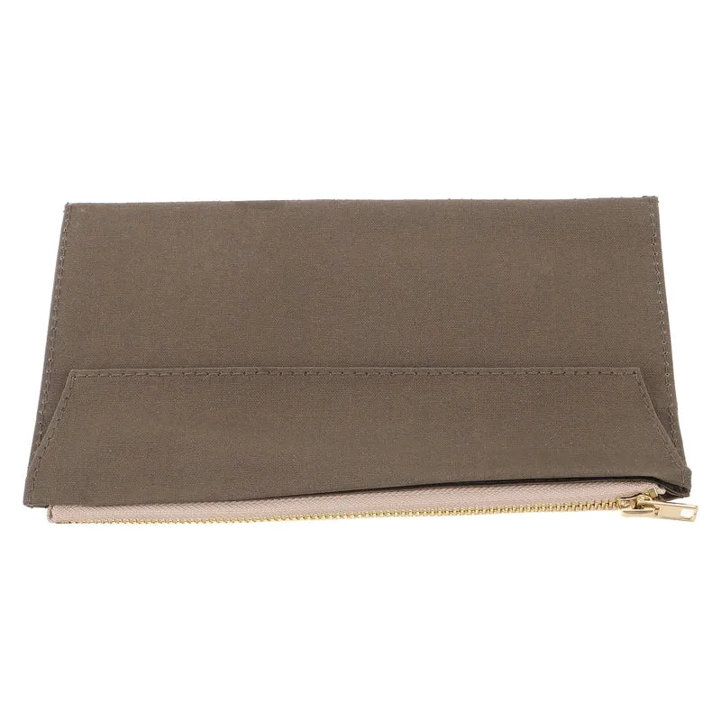 Notizbuchhülle für professionelle, mit Reißverschluss, Canvas, mehrere Fächer, für Schreibwaren und Journaling, leichte Tasche