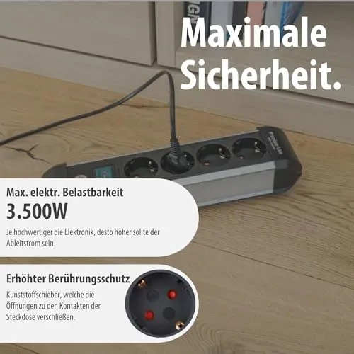 Brennenstuhl Premium-Alu-Line Steckdosenleiste 4-Fach, 1,8m
