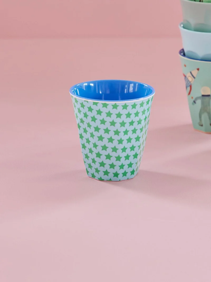 rice, Melamine Becher Stars grün/turquoise, 250 ml