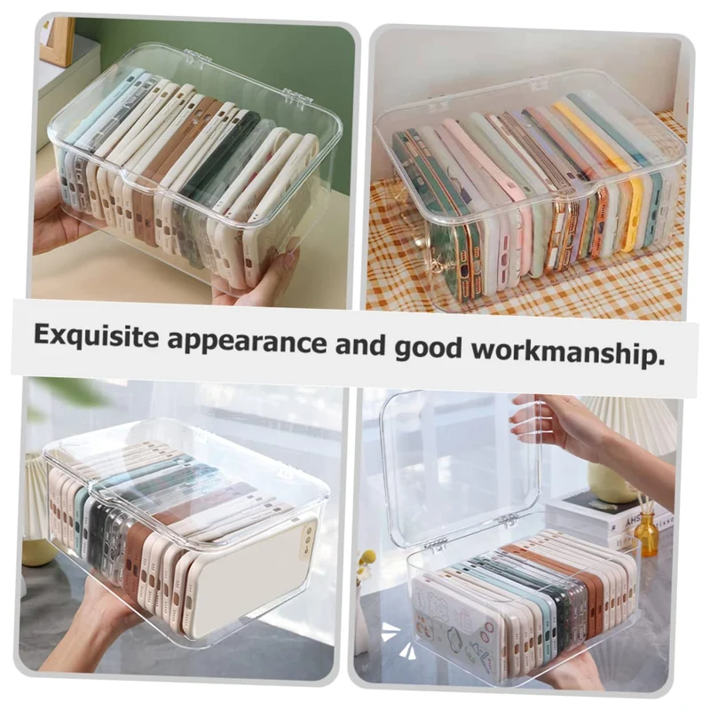 Transparente aus Ps mit Deckel Stapelbar Aufbewahrungsbox Multifunktionale Organisationsbox zur Ordentlichen Aufbewahrung für Schreibtisch und Schule von Haarschmuck und Zubehör