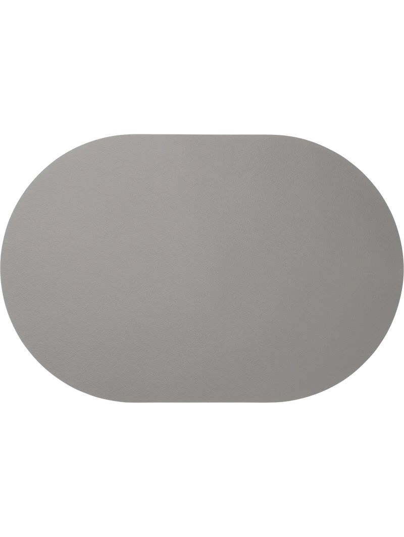 ASA, Tischset oval, cement, Lederoptik