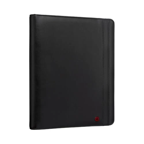 WENGER Venture Schreibmappe mit Tragegriff, Padfolio mit Business-Organizer, 10 Zoll Tabletfach, Polyester/Vinyl, A4-Notizbuch, Damen Herren, Schwarz, 611710