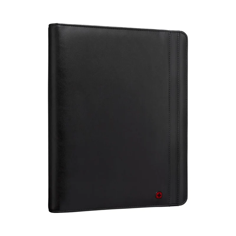 WENGER Venture Schreibmappe mit Tragegriff, Padfolio mit Business-Organizer, 10 Zoll Tabletfach, Polyester/Vinyl, A4-Notizbuch, Damen Herren, Schwarz, 611710