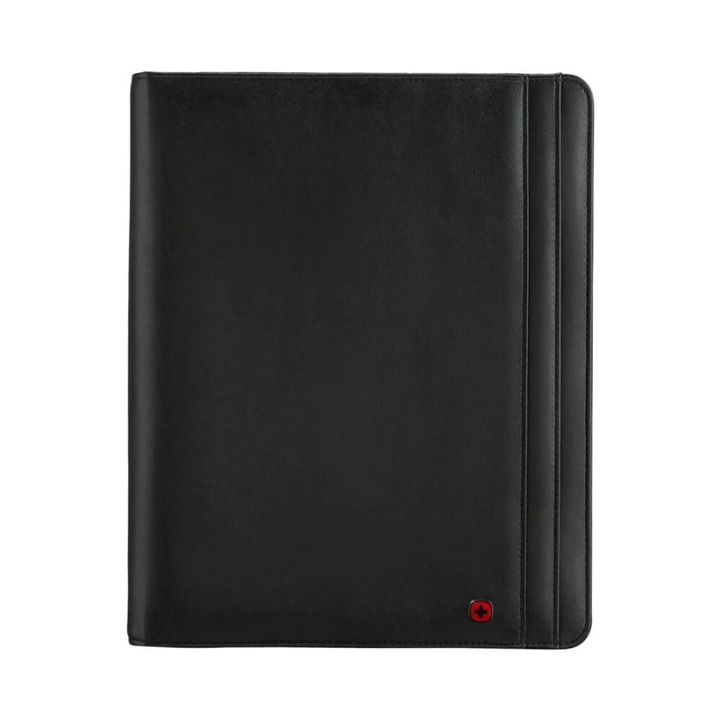 WENGER Venture Schreibmappe mit Tragegriff, Padfolio mit Business-Organizer, 10 Zoll Tabletfach, Polyester/Vinyl, A4-Notizbuch, Damen Herren, Schwarz, 611710