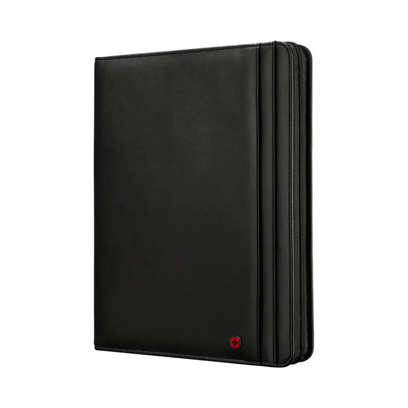 WENGER Venture Schreibmappe mit Tragegriff, Padfolio mit Business-Organizer, 10 Zoll Tabletfach, Polyester/Vinyl, A4-Notizbuch, Damen Herren, Schwarz, 611710