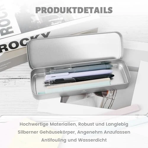 3 Stück Stiftebox Blechdose Stifte Box Metallbox mit Deckel