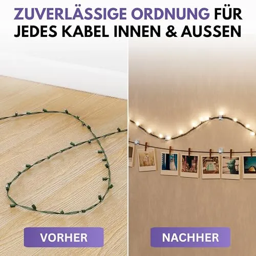 Filzada® 65x Kabelhalter Selbstklebend Transparent - Kabelclips Outdoor
