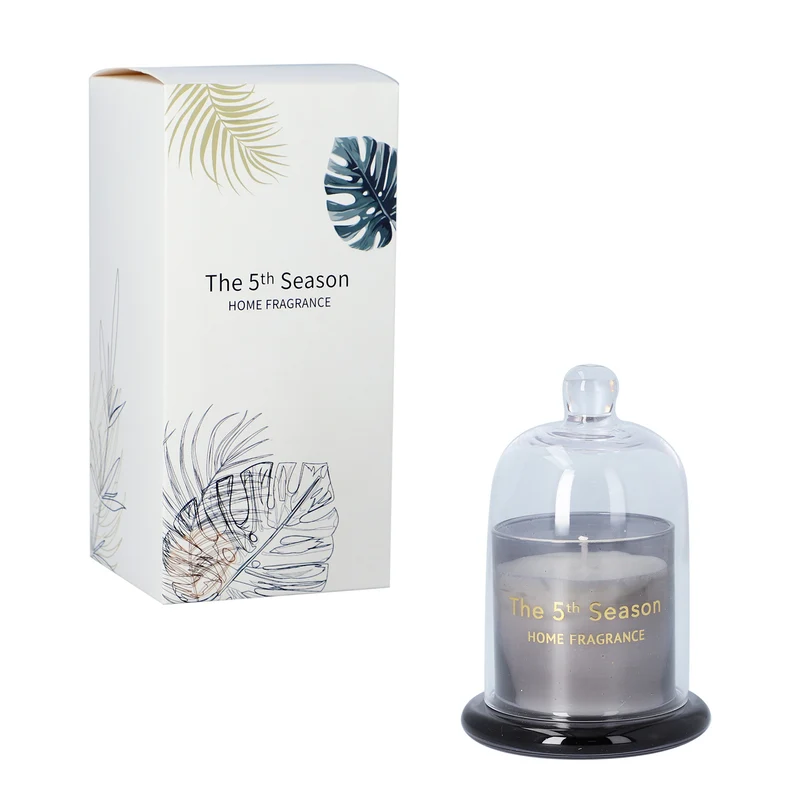 The 5th Season: Duftkerze Becher mit Glasdeckel, Grau