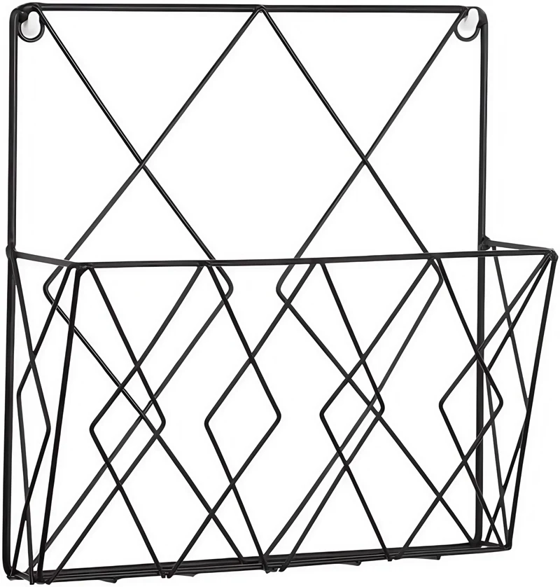 Wandregal Bücherregal Zeitschriftensammler Zeitschriftenhalter Wand für A4 Akten Post Metall Wandhalterung Zeitschriftenhalter, Zeitungshalter Wandkorb für Büro Wohnzimmer Zeitungsständer Schwarz