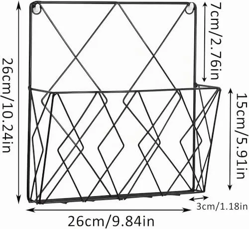 Wandregal Bücherregal Zeitschriftensammler Zeitschriftenhalter Wand für A4 Akten Post Metall Wandhalterung Zeitschriftenhalter, Zeitungshalter Wandkorb für Büro Wohnzimmer Zeitungsständer Schwarz