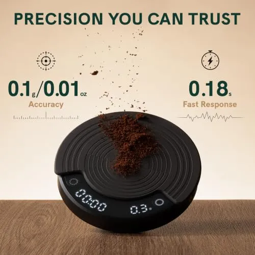 OutIn Claro Tragbare Kaffeewaage mit Timer, 2 kg/0,1 g