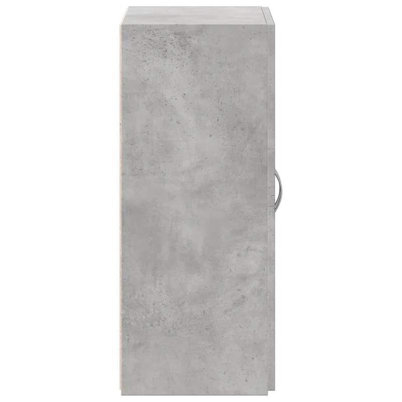 Aktenschrank Betongrau Holzwerkstoff 60x32x77,5 cm mit Zwei Türen für Büro und Homeoffice, Büroschrank mit viel Stauraum für Ordner, Dokumente und Aktenablage