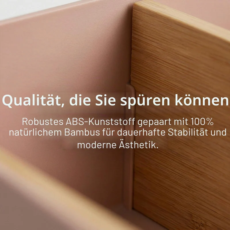 Schreibtisch Organizer, 4 Fächer Stiftehalter Bambus, Büro Organizer, Aufbewahrungsbox Desk Organizer für Stifte, Kosmetika (Weiß)