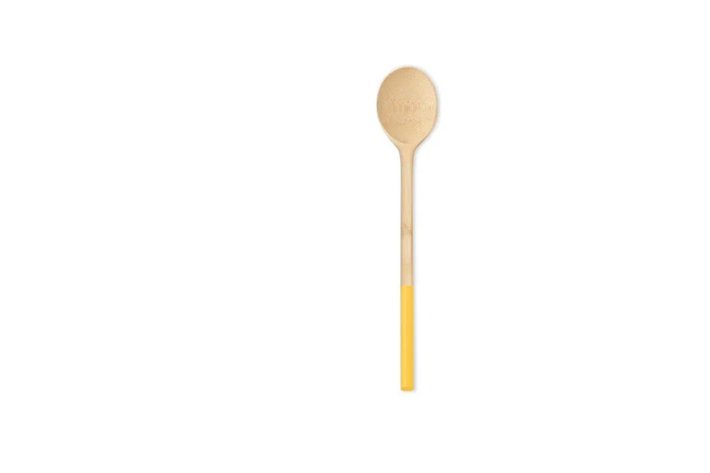 pebbly - farbiger Griff - Rührlöffel aus Bambus - 30cm lang